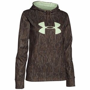Under Armour Brown Camo Hoodie with Green Logo